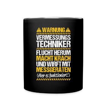 Vermessungstechniker Vermesser Land Surveyor - Tasse einfarbig - Schwarz - Vorne