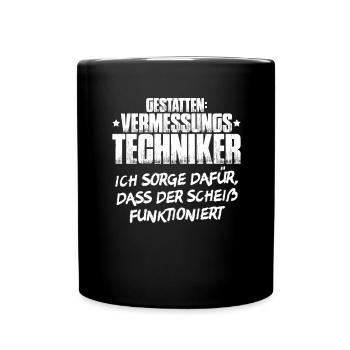 Vermessungstechniker Vermesser Land Surveyor - Tasse einfarbig - Schwarz - Vorne