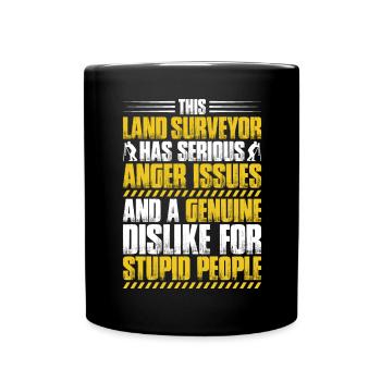 Vermessungstechniker Vermesser Land Surveyor - Tasse einfarbig - Schwarz - Vorne