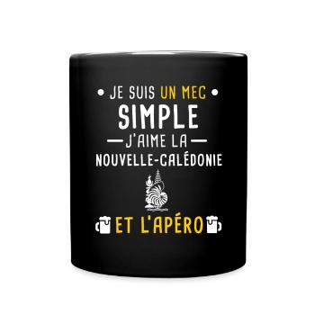 Nouvelle-Calédonie coquille apéro mec simple - Mug uni - noir - Devant