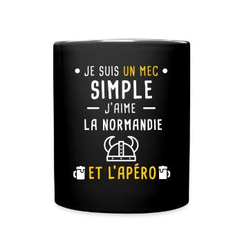 normandie casque viking apéro mec simple - Mug uni - noir - Devant
