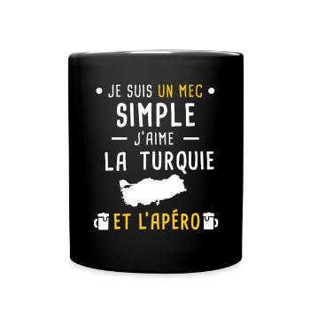 turquie homme pays apéro mec simple - Mug uni - noir - Devant