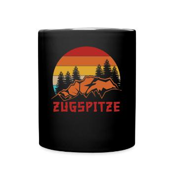 Zugspitze Berge - Tasse einfarbig - Schwarz - Vorne