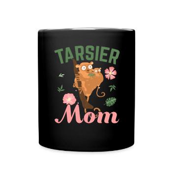Tarsier Mama Tier Tarsierflüsterer Muttertag - Tasse einfarbig - Schwarz - Vorne
