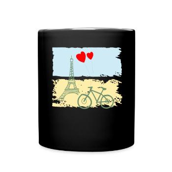 Paris Tour Eiffel France Baguette Ville Amour - Mug uni - noir - Devant