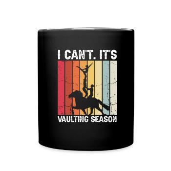 Voltigieren Design und Voltigieren Pferde Designs - Tasse einfarbig - Schwarz - Vorne