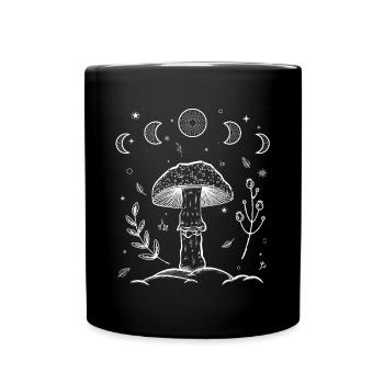 Dark Academia Pilz Goblincore Aesthetic - Tasse einfarbig - Schwarz - Vorne