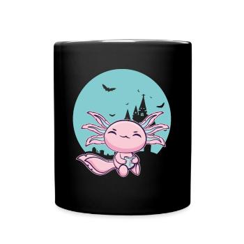 Axolotl Mexican Salamander Walking Fish Buch Book - Full Colour Mug - black - Front