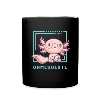Kawaii Gamer Axolotl Gaming Lizard Walking Fish - Tasse einfarbig - Schwarz - Vorne