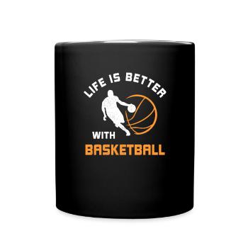 La vie est meilleure avec le basket disant cadeau - Mug uni - noir - Devant