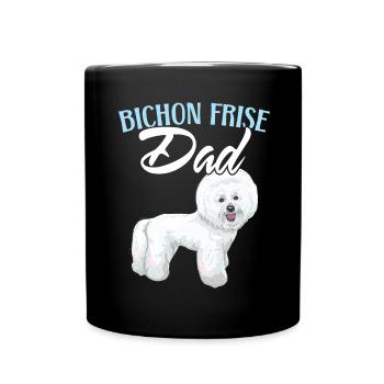 Bichon Frise Papa Dog Lover Dog Breeder chiot - Mug uni - noir - Devant