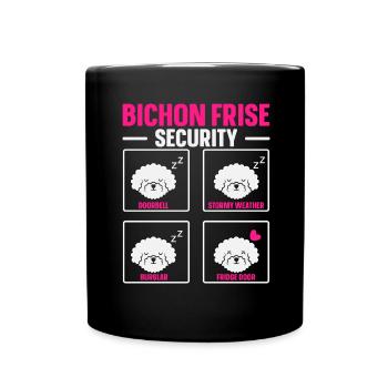 Bichon Frise Sécurité Chien Amoureux Chiot Patte - Mug uni - noir - Devant