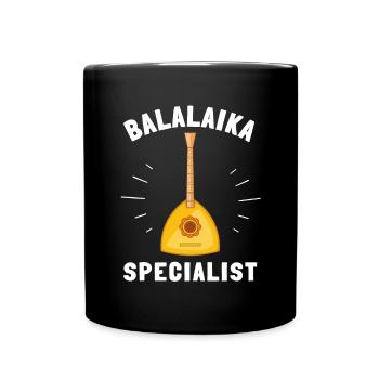 Balalaika Guitare Ukulélé Baglama Folk Russe - Mug uni - noir - Devant