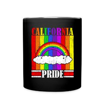 Kalifornien Stolz USA Amerika Kalifornisch LGBTQ - Tasse einfarbig - Schwarz - Vorne