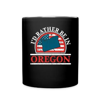 Je préférerais être en Oregon USA Amérique Oregon - Mug uni - noir - Devant