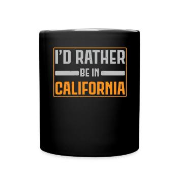 Je préférerais être en Californie États-Unis Amérique Cali - Mug uni - noir - Devant