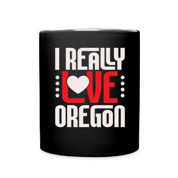 I really love Oregon USA State of America Oregon - Full Colour Mug - black - Front