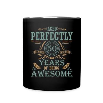 50 Birthday, Born 1972 - Full Colour Mug - black - Front