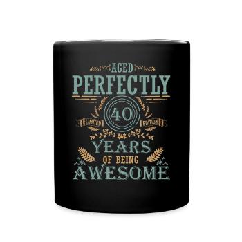 40 Birthday, Born 1982, Retro T-Shirt - Full Colour Mug - black - Front