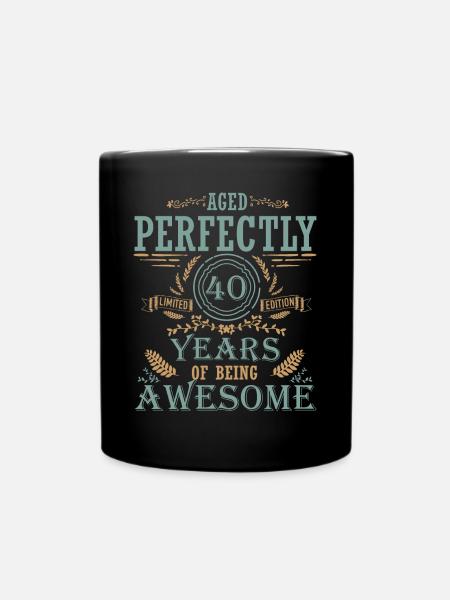 40 ans, né en 1982, T-Shirt rétro - Mug uni - noir
