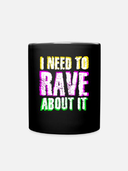 Raver Festival Techno Rave - Full Colour Mug - black