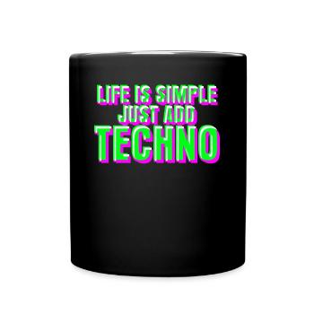 Raver Techno Trance Rave Hardtekk - Tasse einfarbig - Schwarz - Vorne