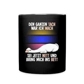 Alpakas Schlafshirt Schlafen Alpaka - Tasse einfarbig - Schwarz - Vorne