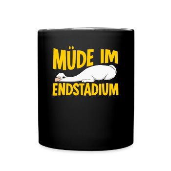 Alpakas Schlafshirt müde Alpaka - Tasse einfarbig - Schwarz - Vorne