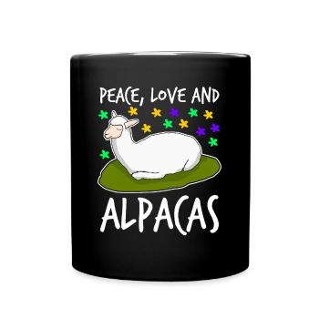 Alpaga Alpagas - Mug uni - noir - Devant
