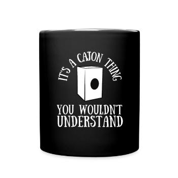 Cajon Box Drum Instrument Peruvian Cajon - Full Colour Mug - black - Front