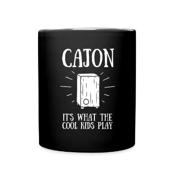 Cajon Box Drum Instrument Peruvian Cajon - Full Colour Mug - black - Front