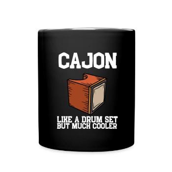 Cajon Box Drum Instrument Peruvian Cajon - Full Colour Mug - black - Front