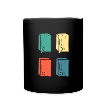 Cajon Box Drum Instrument Peruvian Cajon - Full Colour Mug - black - Front