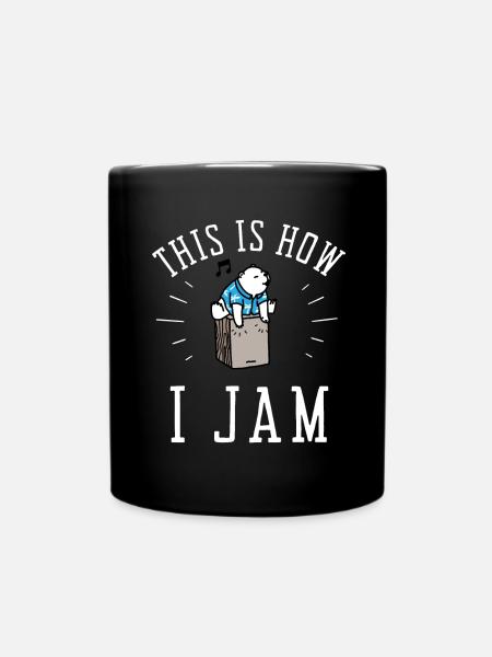 Cajon Box Drum Instrument Peruvian Cajon - Full Colour Mug - black