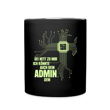 Informatik Vintage Informatiker Admin - Tasse einfarbig - Schwarz - Vorne