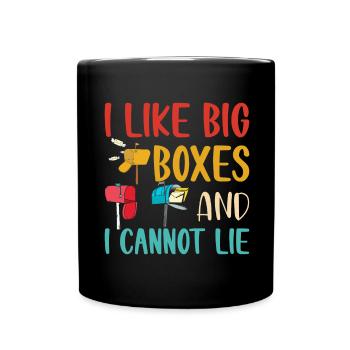 Briefkasten Postbote Spruch Postzusteller - Tasse einfarbig - Schwarz - Vorne