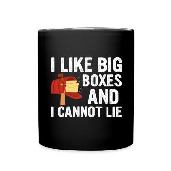 Briefkasten Postbote Spruch Postzusteller - Tasse einfarbig - Schwarz - Vorne