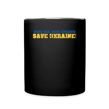 Support Ukraine Ukrainian Flag - Full Colour Mug - black - Front