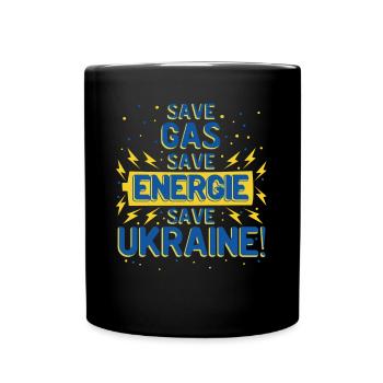Save Ukraine Ukrainische Flagge - Tasse einfarbig - Schwarz - Vorne
