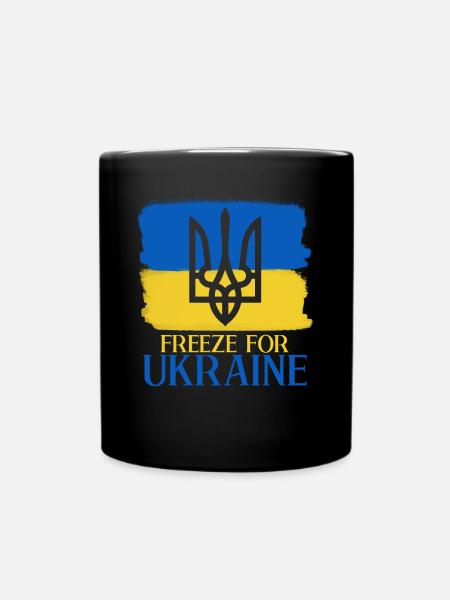 Ukraine Ukrainian flag Ukrainians - Full Colour Mug - black