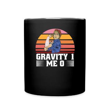 Gebrochener Arm Spruch - Fraktur Gipsarm - Tasse einfarbig - Schwarz - Vorne
