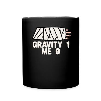 Gebrochener Arm Spruch - Fraktur Gipsarm - Tasse einfarbig - Schwarz - Vorne