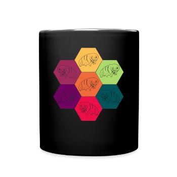 Tardigrade Tardigrade Retro Water Bear - Full Colour Mug - black - Front