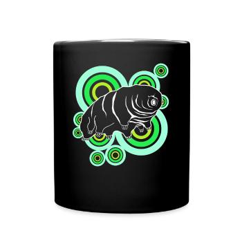 Tardigrade Retro Tardigrade Water Bear - Full Colour Mug - black - Front
