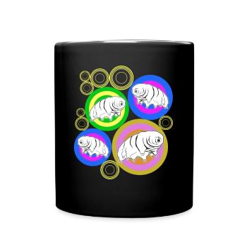 Tardigrade Retro Water Bear Tardigrades - Full Colour Mug - black - Front