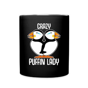Crazy Puffin Lady Puffins - Mug uni - noir - Devant