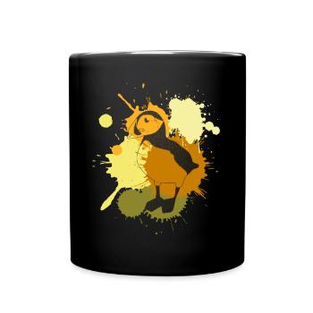 Puffin Retro Papageientaucher Puffins - Mug uni - noir - Devant