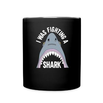 Gebrochenes Bein Spruch - Fraktur Gipsbein - Tasse einfarbig - Schwarz - Vorne