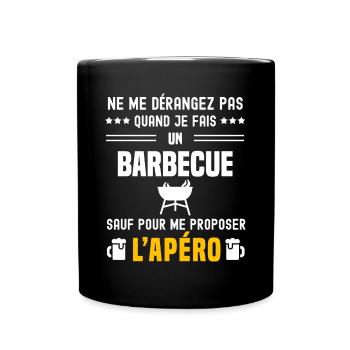 barbecue grill ne dérangez pas sauf apéro - Mug uni - noir - Devant
