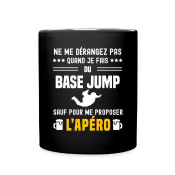 base jump ne dérangez pas sauf apéro - Mug uni - noir - Devant